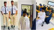 Sacked 2 security men who went viral for dancing enter their class abroad like kings, video stirs reactions