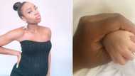 Olamide's alleged baby mama Maria Okan welcomes baby girl, celebrities react (photo)