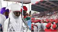 BREAKING: Video emerges as crowd boos Emir of Kano at inauguration ground