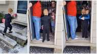 Boy, 5, in suit wows crush as he visits her home with chocolates & flowers for Val, gets sweet hug in clip