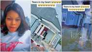 "I hope you recover": Nigerian lady becomes sad as flood affects her newly built house, shares touching video