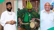 Davido reacts to video of Osun Governor Ademola Adeleke playing talking drum: "Drummer boy"