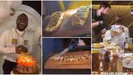 Davido at 29: Singer dines like a king, eats gold beef at star-studded birthday party in Dubai
