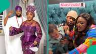 Clip as Stan Nze shares chaotic 3rd wedding anniversary dinner with wife & son: "Na u carry am come"