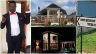 Little Rome: Actor Okon Lagos proudly shows off newly completed mansion, gets street named after him