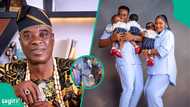 Kwam 1 gifts Lateef Adedimeji and Mo Bimpe bundles of cash at triplets’ thanksgiving, video trends