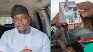 "VDM as president come 2027": Video as man campaigns with large poster after House of Rep drama