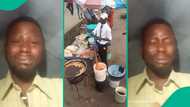 Roadside Akara seller cries as officials of environmental task force reportedly seize his utensils