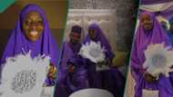 Muslim bride adorns modest purple attire, beautiful accessories for wedding, gets good wishes