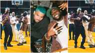 "Wahala": Fans go gaga as Davido renames Chris Brown, gives him Naija name, clip goes viral