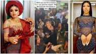 Bobrisky blows hot, snubs James Brown at 'owambe' party as fellow crossdresser completely kneels to greet him