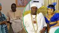 "Na Pastor come name them hun": Ooni of Ife, queen Tobi name twins traditionally and Christian way
