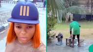 Lady leaves netizens divided after sharing video of father-in-law washing her clothes, people react