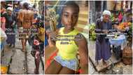Lady wears bum shorts to market, fixes nails, preacher quickly opens bible: "People are unserious"