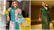 Reactions as troll criticizes Tonto Dikeh over revealing green dress: "No wake sleeping lion