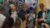 "Why dem give am mic?" Osimhen attends church's crossover service, members scream in excitement