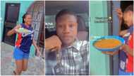 "I can pay 65 years rents": Landlord's beautiful daughter feeds male tenant, gives him plates of food in video