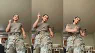 "Go queen": Elegant female soldier in ponytail dances & shakes waist with joy, video goes viral on TikTok