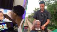 Barber gives free haircut to Davido's fans, seeks to cut OBO's hair: "Dat white line na for wetin?"