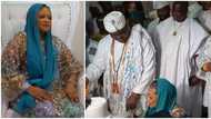 Ooni at 48: Monarch's new wife Olori Mariam goes on her knees, prays in Arabic and Yoruba languages for hubby