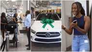 Rich mother buys new Benz A Class for her 16-year-old daughter, girl shows it off