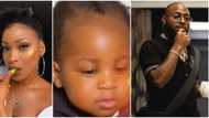 He looks like Hailey: Nigerians react as Davido's alleged 4th baby mama unveils son's face on his 1st birthday