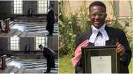 Nigerian man celebrates as he bags master of law degree from Cambridge, shares adorable photos, many react