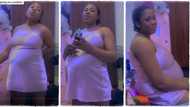 "You will reward me": Pregnant woman who can't see beyond belly asks husband to help her clean up