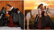 Toyin Lawani, fiance are 'beauty and the beast' in amazing gothic-themed prewedding photos