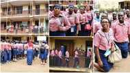Old students of Ransome Kuti secondary school in Lagos return after 30 years, wear uniforms and march to class