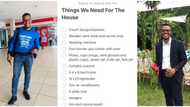 Nigerian man who recently got married shares his home wishlist, tells people to send them gifts, many react