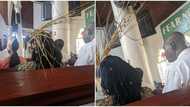 Is that a peacock? Lady wears funny broom cap to church on Easter Sunday, people fear their precious eyes