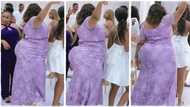 "Is this real?" Plus-size lady in lilac gown shakes waist while dancing in public, video goes viral on TikTok