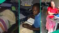 Lady weeps after checking her little brother at midnight and found him studying Bible, shares video