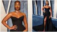 Oscars 2023: Tems ditches dramatic look for pure elegance in black dress for Vanity Fair party