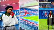 Actress Rahama Sadau visits PSG Stadium, says she felt Neymar and Mbappe’s presence (photos)