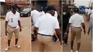 Obasanjo returns to school, wears uniform and acts as senior prefect as he disciplines old students in video