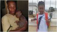 Nigerian man who picked baby from dustbin shows she has grown into beautiful girl, starts school