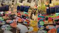 "Marry Odogwu that can pay in full": Nigerian lady brags as husband-to-be storms her house with loads of goods