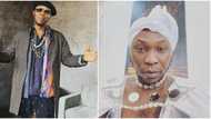 "Aunty big bird": Seun Kuti stirs reactions as he ties headgear, dresses like a woman for birthday shoot