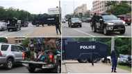 Nnamdi Kanu: Photos show heavy police presence in Abuja for IPOB leader's trial