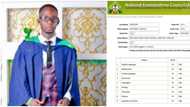 Young Nigerian man who had F9 parallel in NECO shows off the bad result as he celebrates bagging a first-class