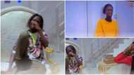 Toyin Abraham shares video as step-daughter Temitope blushes hard while watching herself in a movie