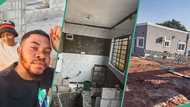 Nigerian man who spent 6 months building 2-room house celebrates in video, flaunts fine interior