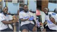 Lady spoils her husband, buys him new phone, man opens teeth like child in viral video