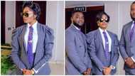 Wedding fashion: Kiekie is a stunning groomswoman as she attends event in sleek pantsuit