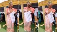 CBN: Nigerian lady dances with account number in her hand during wedding, tells guests to make transfers