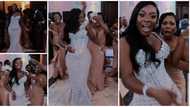 Cubana bridesmaids: Reactions as pretty bride storms wedding with bridal train raining cash on her in video