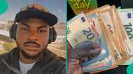 Man doing master's program abroad on scholarship flaunts his first allowance paid in hard currencies