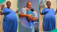 Nigerian woman who welcomed triplets shares video of huge baby bump, wows many